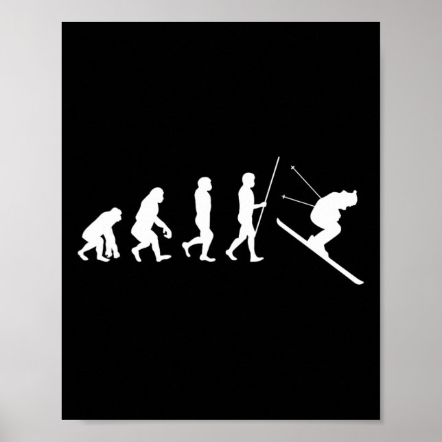 Affiche Cadeau d'évolution du ski Skieur de ski  (Devant)