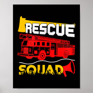 Affiche Cadeau d'homme de feu sauveteur de l'équipe de sec