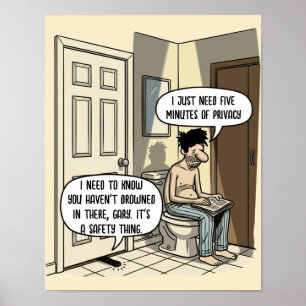 Affiche Cadeau d'humour de salle de bain pour papa de chat