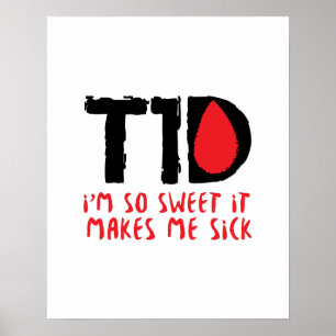 Affiche Cadeau diabétique de diabète de T1D