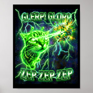 Affiche Cadeau drôle d'alien Glerp Glorp Gnarp Alien Chat