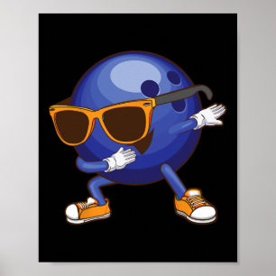 Affiche Cadeau drôle de bowling Dabbing pour enfants danse