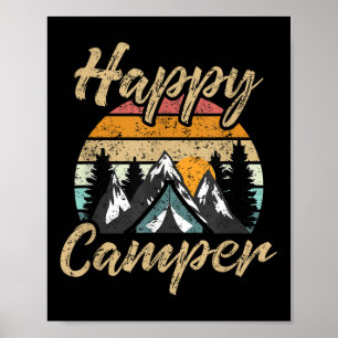 Affiche Cadeau drôle de campeur heureux amateur de camping