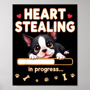 Affiche Cadeau drôle de chien Boston Terrier cœur Bostie c