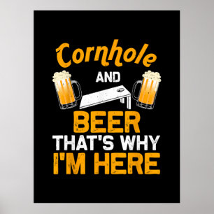 Affiche Cadeau drôle de Cornhole pour hommes Joueur de Cor
