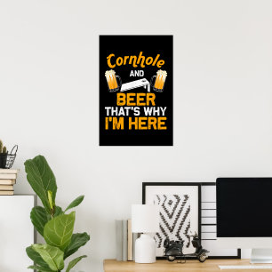 Affiche Cadeau drôle de Cornhole pour hommes Joueur de Cor