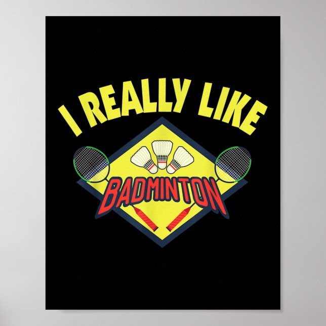 Affiche Cadeau drôle de déclaration de badminton que j'aim (Devant)
