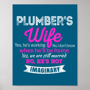 Affiche Cadeau drôle de femme de plombier mignon pour mari