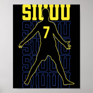 Affiche Cadeau drôle de foot Siuuuu pour les amateurs de f