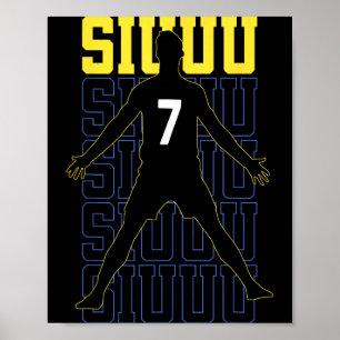 Affiche Cadeau drôle de foot Siuuuu pour les amateurs de f