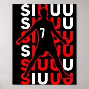 Affiche Cadeau drôle de football Siuuuu pour les amateurs