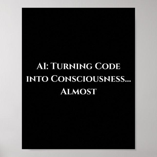 Affiche Cadeau drôle de geek tech de conscience de code d' (Devant)