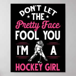 Affiche Cadeau drôle de hockey sur glace pour femmes et en