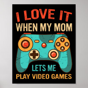 Affiche Cadeau drôle de joueur pour garçons Présent de jeu