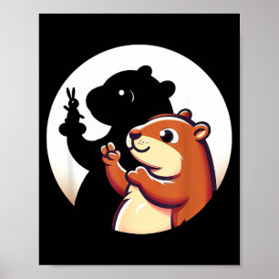 Affiche Cadeau drôle de marionnette ombre du jour de la ma