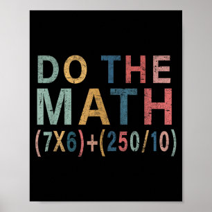 Affiche Cadeau drôle de mème de maths pour enseignant, fem