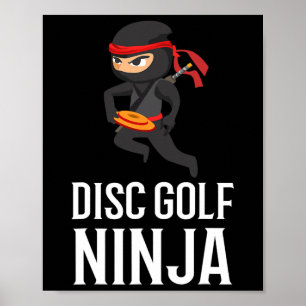 Affiche Cadeau drôle de ninja de golf à disque Joueur de d
