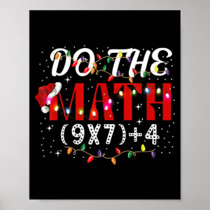 Affiche Cadeau drôle de Noël Faites le calcul Mème (9x7)+4