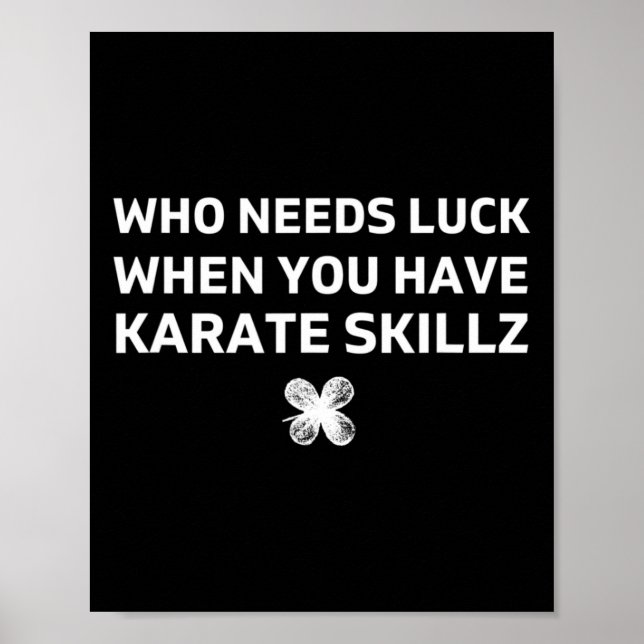 Affiche Cadeau drôle de Saint-Patrick de karaté  (Devant)