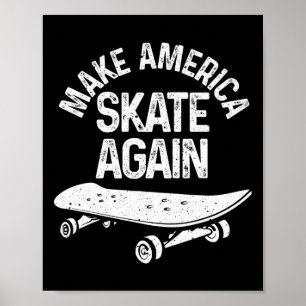Affiche Cadeau drôle de skateboard hommes femmes skateboar
