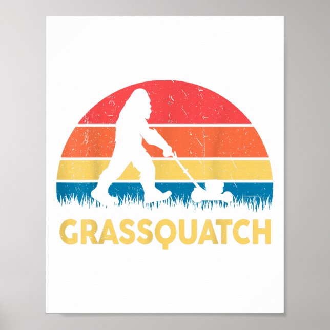 Affiche Cadeau drôle de tondeuse à gazon Papa Grquatch Big (Devant)