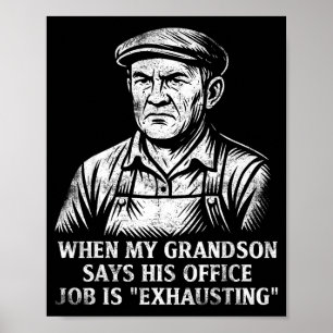 Affiche Cadeau drôle d'humour pour grand-père Fête des pèr
