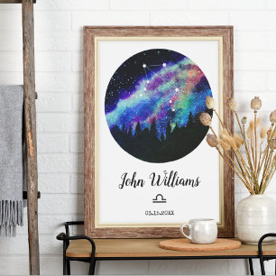 Affiche Cadeau du signe du zodiaque Balance constellation