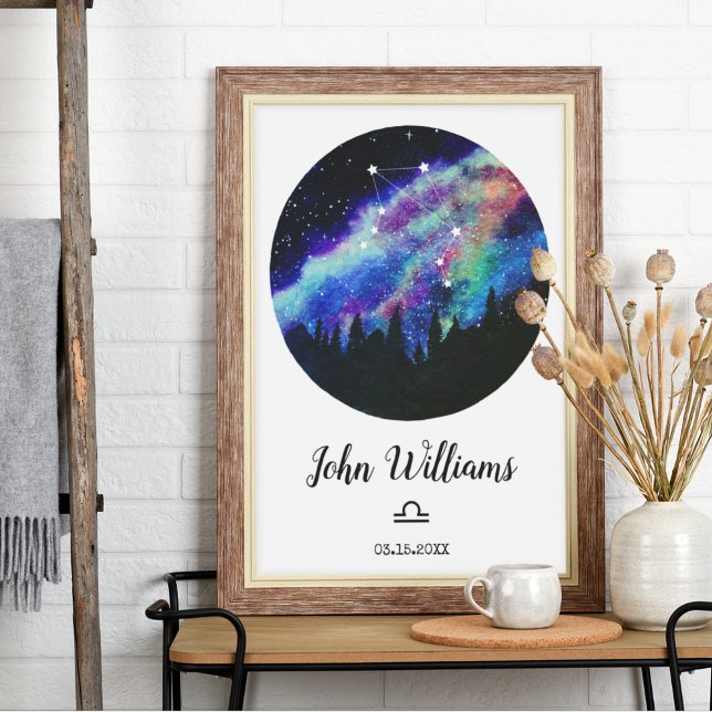 Affiche Cadeau du signe du zodiaque Balance constellation  (Créateur téléchargé)
