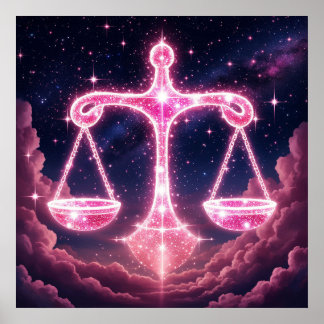 Affiche Cadeau du zodiaque Balance avec élégance céleste