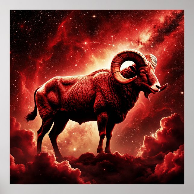 Affiche Cadeau du zodiaque Bélier pour un signe de feu aud (Devant)