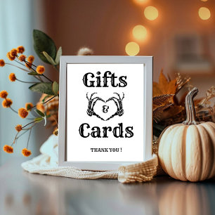 Affiche Cadeau et cartes gothiques d'Halloween Main du crâ