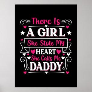 Affiche Cadeau fête des pères   Une Fille M'Appelle Papa