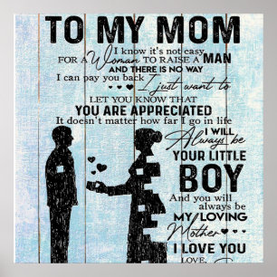 Affiche Cadeau Fils à maman, Personnaliser Lettre à ma mam