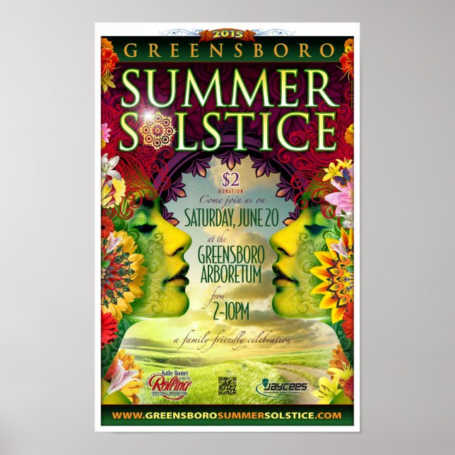 Affiche Cadeau Greensboro Solstice d'été 2015 (Devant)