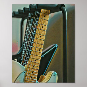 Affiche cadeau guitare pour fête des pères