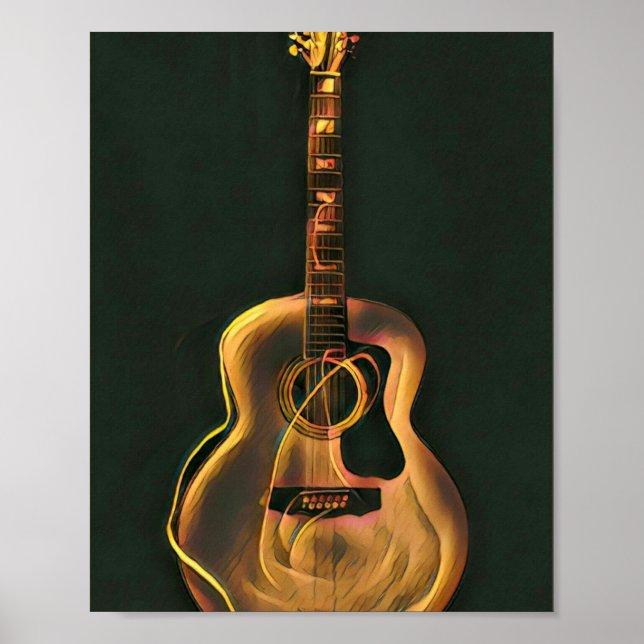 Affiche cadeau guitariste cool (Devant)