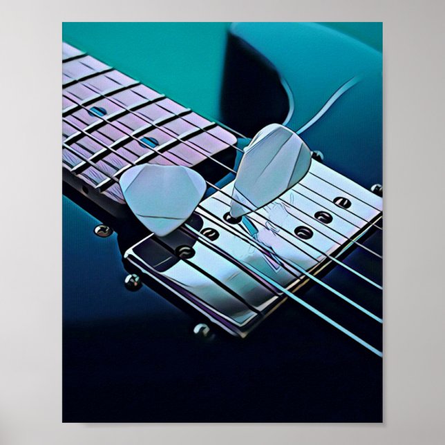 Affiche cadeau guitariste cool (Devant)