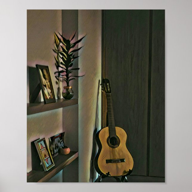 Affiche cadeau guitariste cool (Devant)