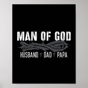 Affiche Cadeau homme de Dieu chrétien papa père papa anniv
