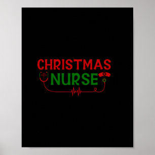 Affiche Cadeau infirmière   infirmière de Noël