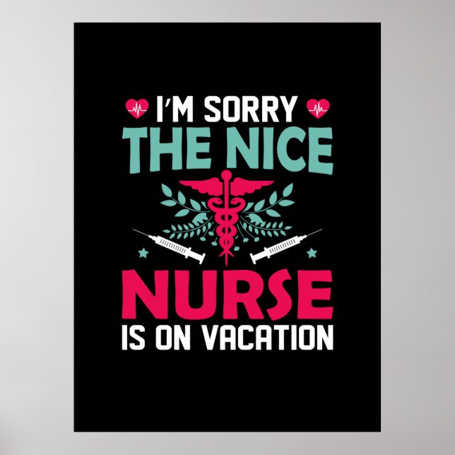 Affiche Cadeau infirmière | Je Suis Désolé De L'Infirmière (Devant)