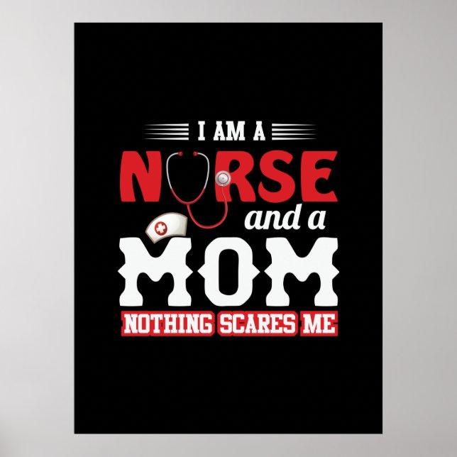 Affiche Cadeau infirmière | Je Suis Infirmière Et Maman (Devant)