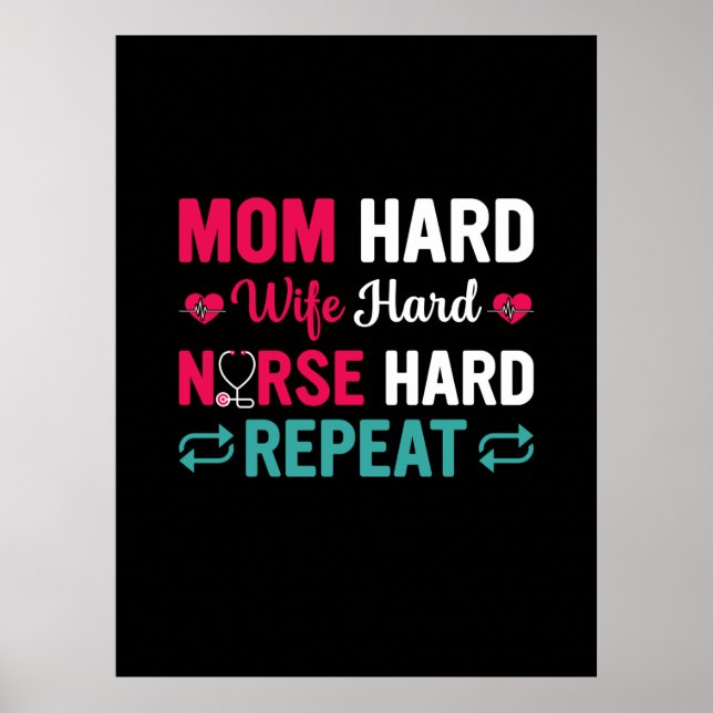 Affiche Cadeau infirmière | Maman Grosse Femme Infirmière (Devant)