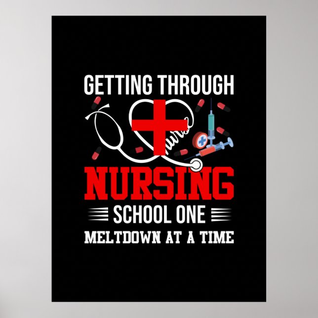 Affiche Cadeau infirmière | Passer par l'école de soins in (Devant)