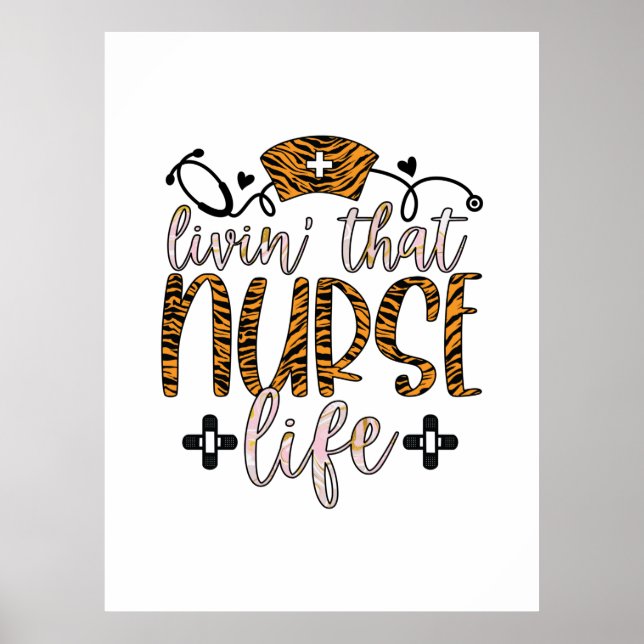 Affiche Cadeau infirmière | Vivre Cette Vie Infirmière (Devant)
