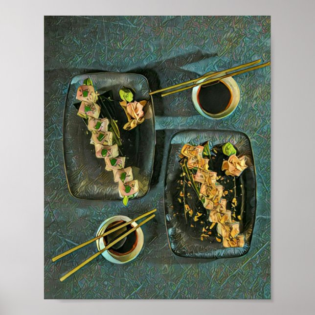 Affiche Cadeau Japonais Amateurs de nourriture (Devant)