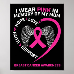 Affiche Cadeau Je Porte Du Rose En Mémoire De Ma Maman Can