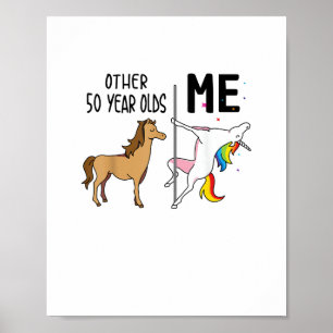 Affiche Cadeau licorne 50 ans anniversaire et moi autre