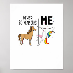 Affiche Cadeau licorne 80 ans et moi pour femmes T-Shirt