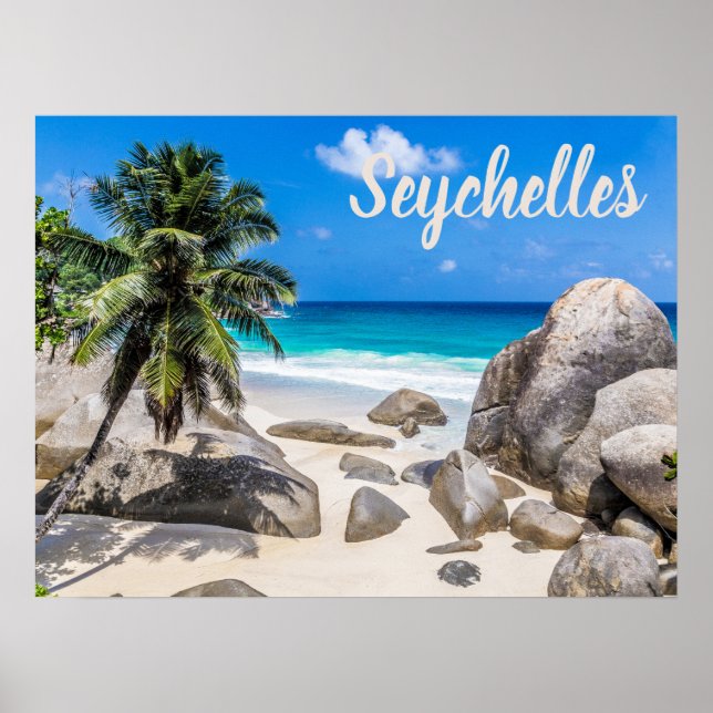 Affiche cadeau Mahe Seychelles Carana Beach (Devant)